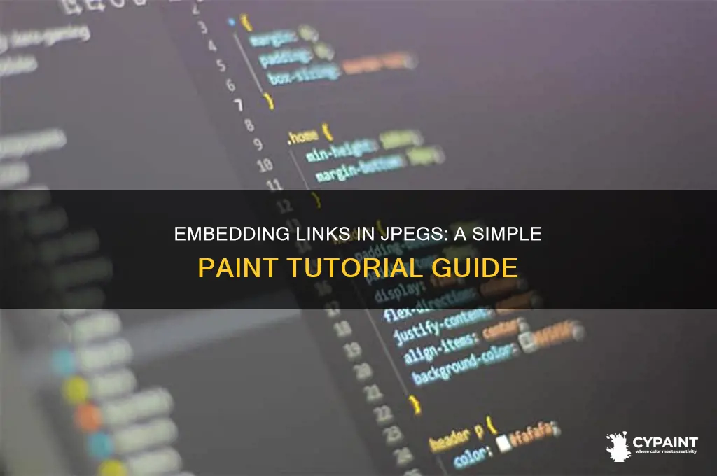 how to embed a link in a jpeg in paint