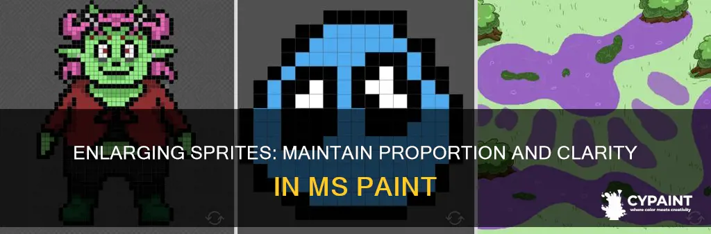 how to enlarge sprites in paint without distoring it