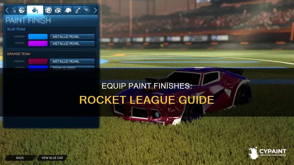 how to equip a paint finish in rocket league