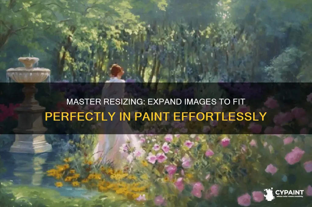 how to expand a pic to fit image on paint
