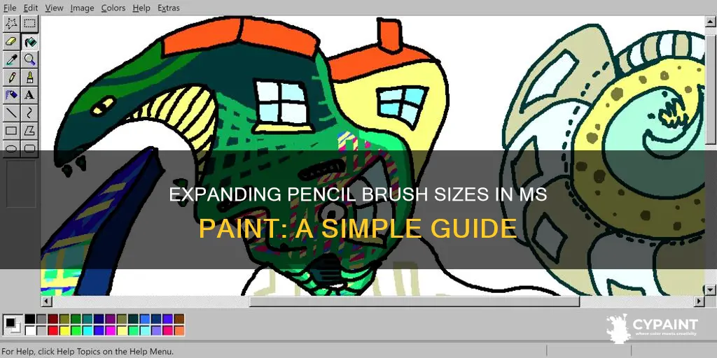 how to expand pencil in ms paint with laptop
