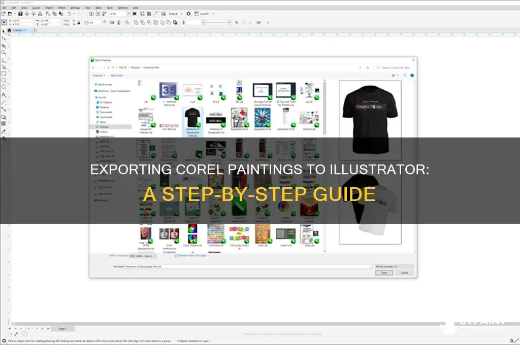how to export a corel painting to illustrator