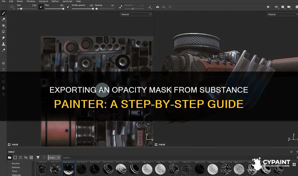 how to export a opacity mask from substance painter