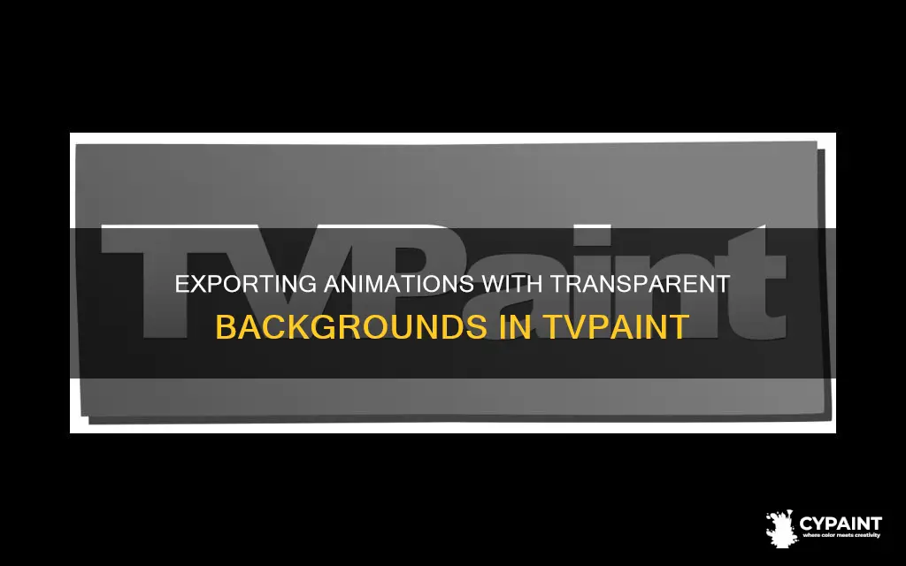 how to export an animation trandparent in tv paint