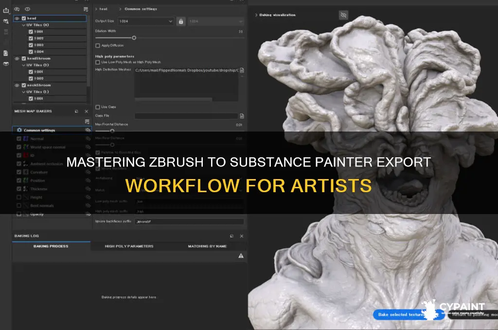how to export from zbrush to substance painter