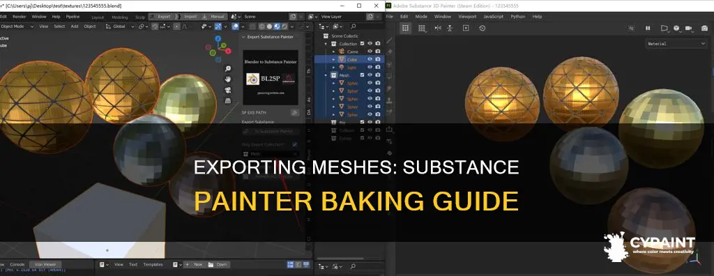 how to export mesh to substance painter for baking