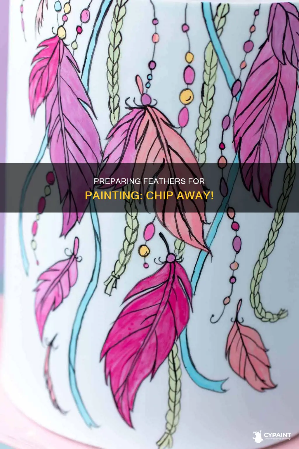 how to feathers in chips before painting on them