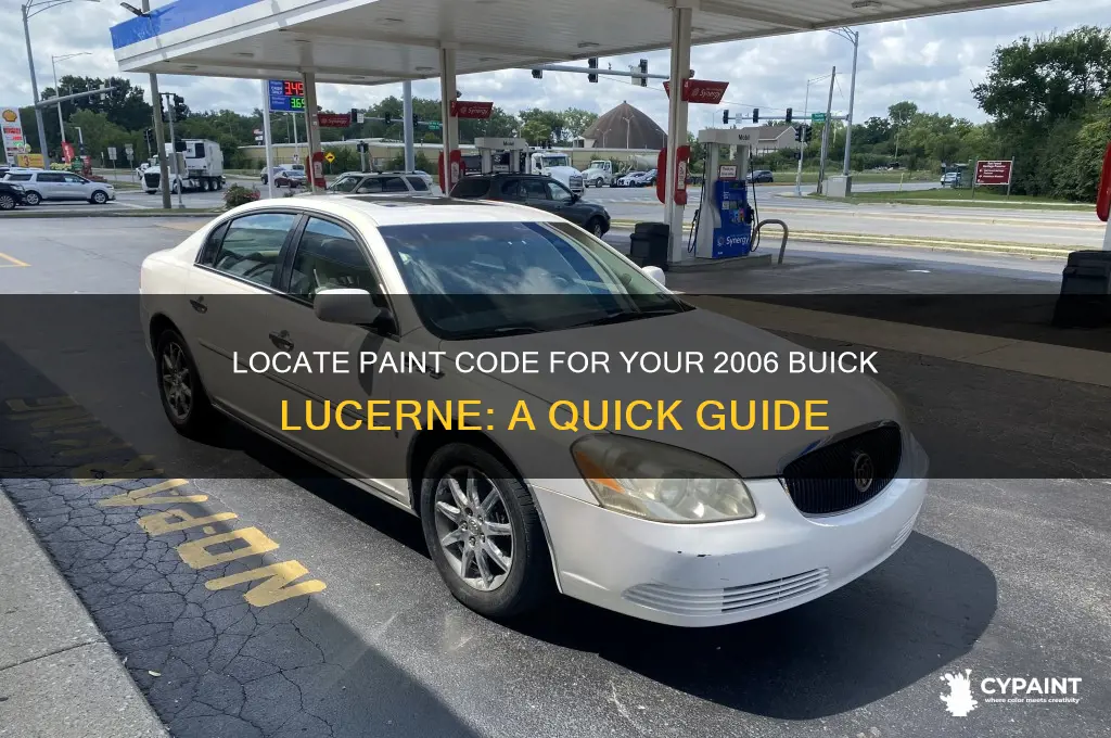 how to fi9nd paint number 2006 buick lucerne