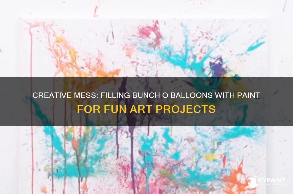 how to fill bunch o balloons with paint