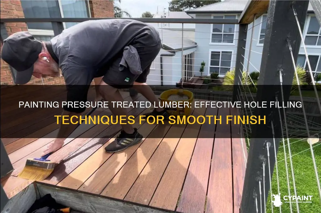 how to fill holes in pressure treated lumber for painting