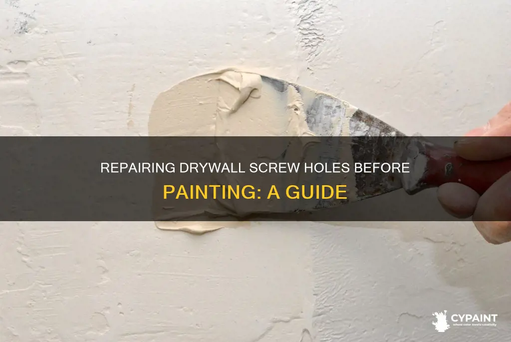how to fill screw holes in drywall before painting