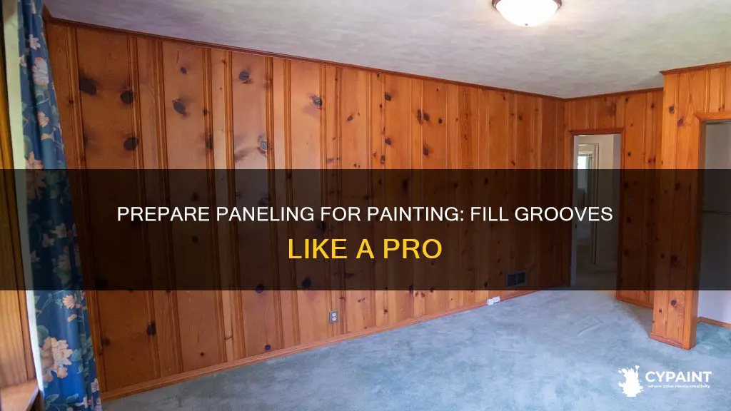 how to fill the grooves on paneling for painting