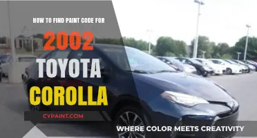 Finding the Paint Code for Your 2002 Toyota Corolla