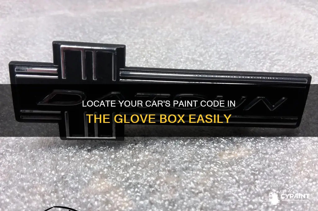 how to find paint code in glove box