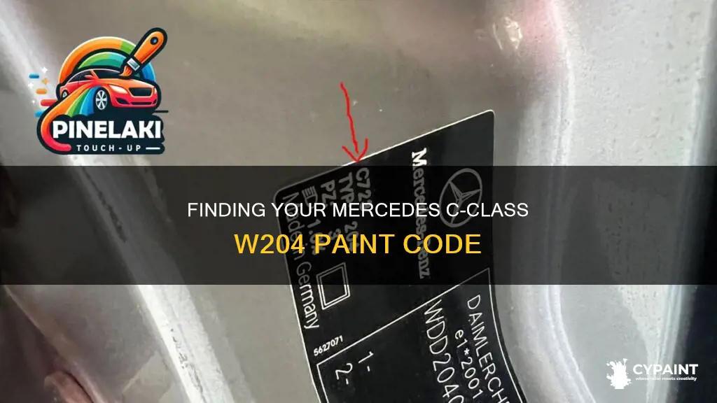 how to find paint code mercedes c class w204