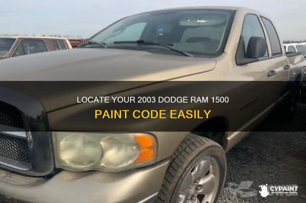 how to find paint code on 2003 dodge ram 1500