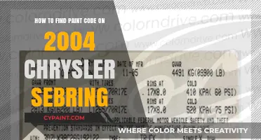 Finding Your 2004 Chrysler Sebring Paint Code