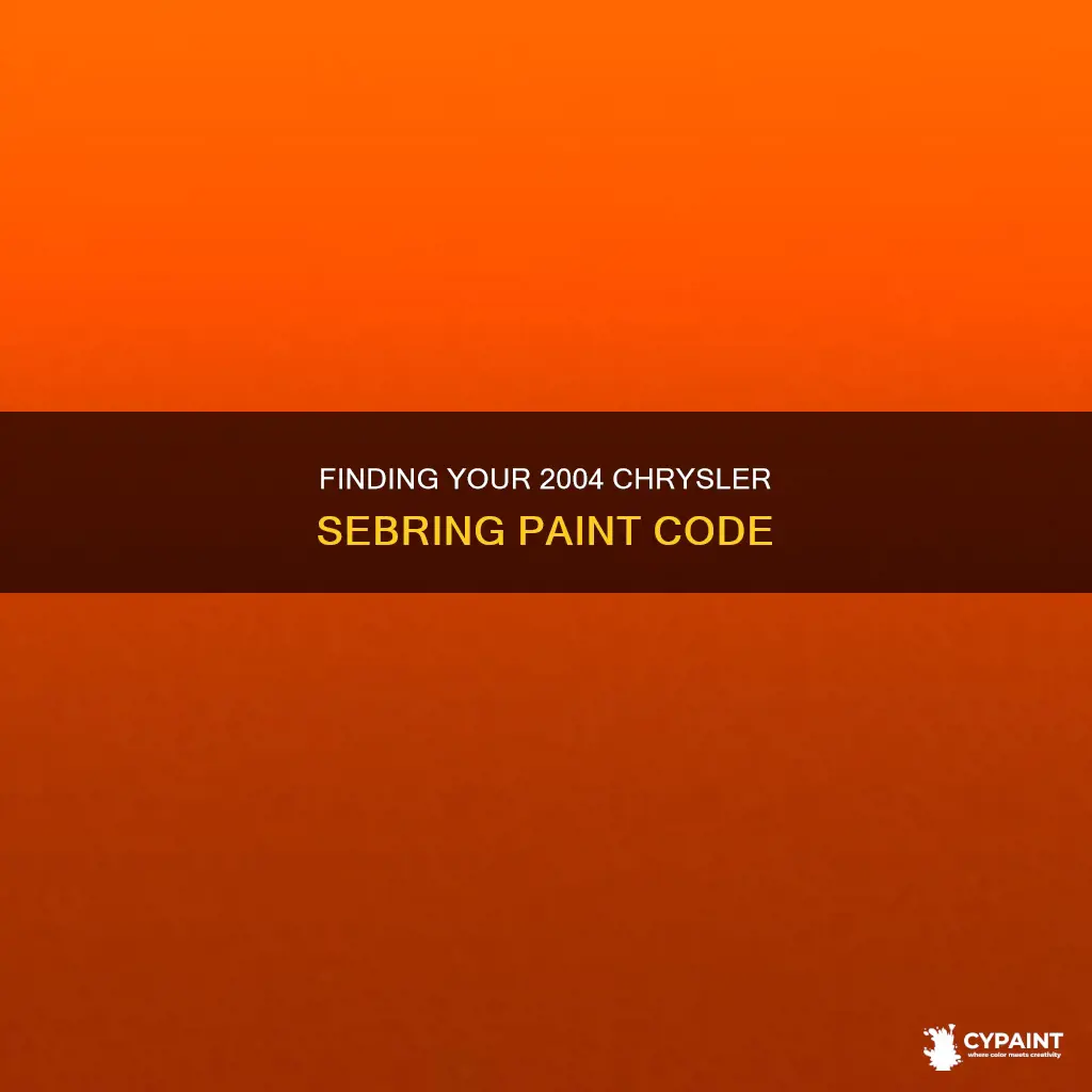 how to find paint code on 2004 chrysler sebring