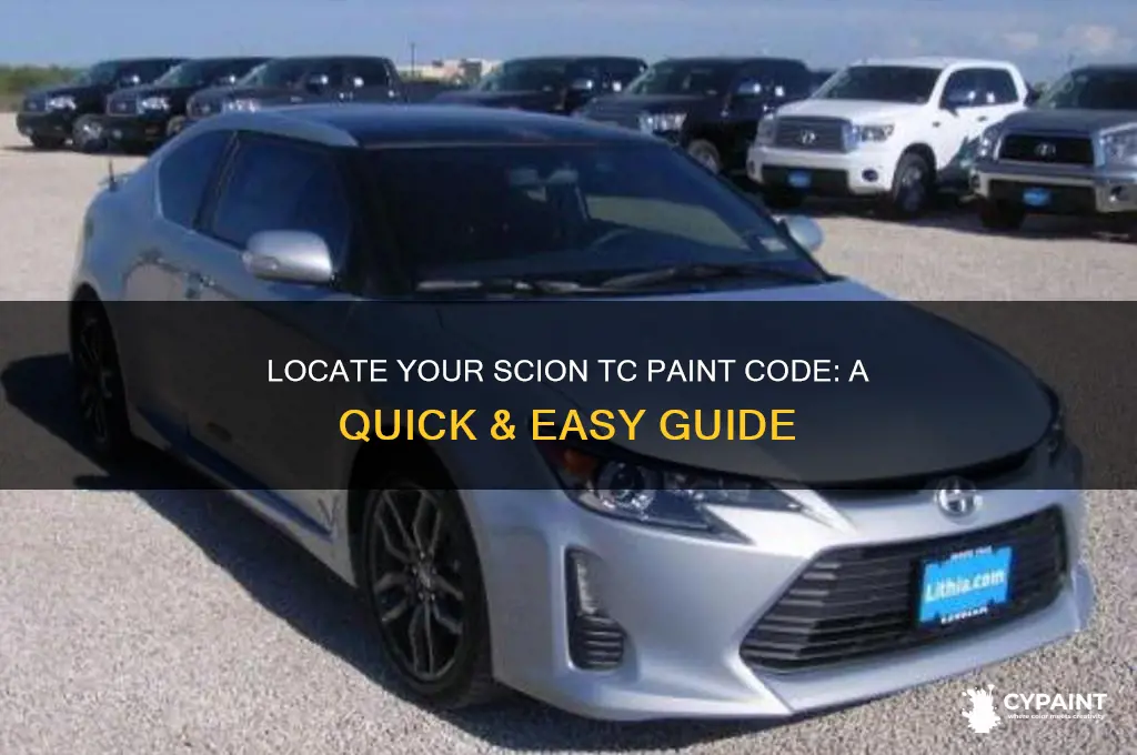 how to find paint code on scion tc