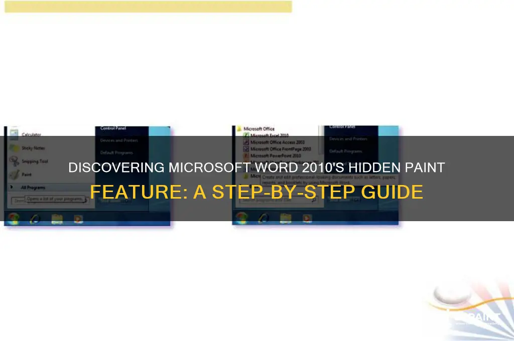 how to find paint in word 2010