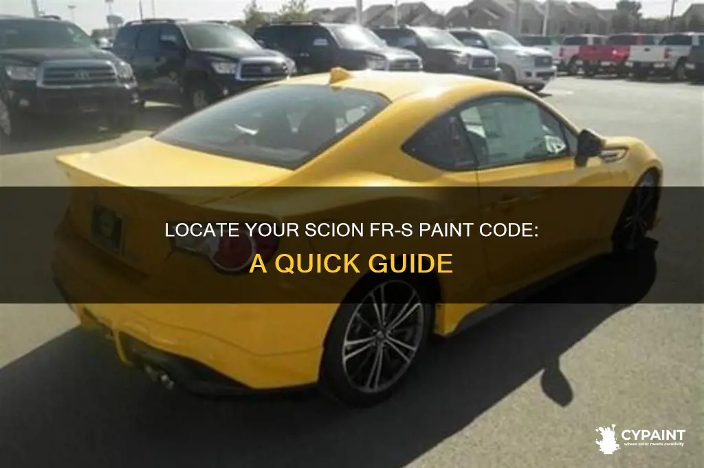 how to find scion frs paint code