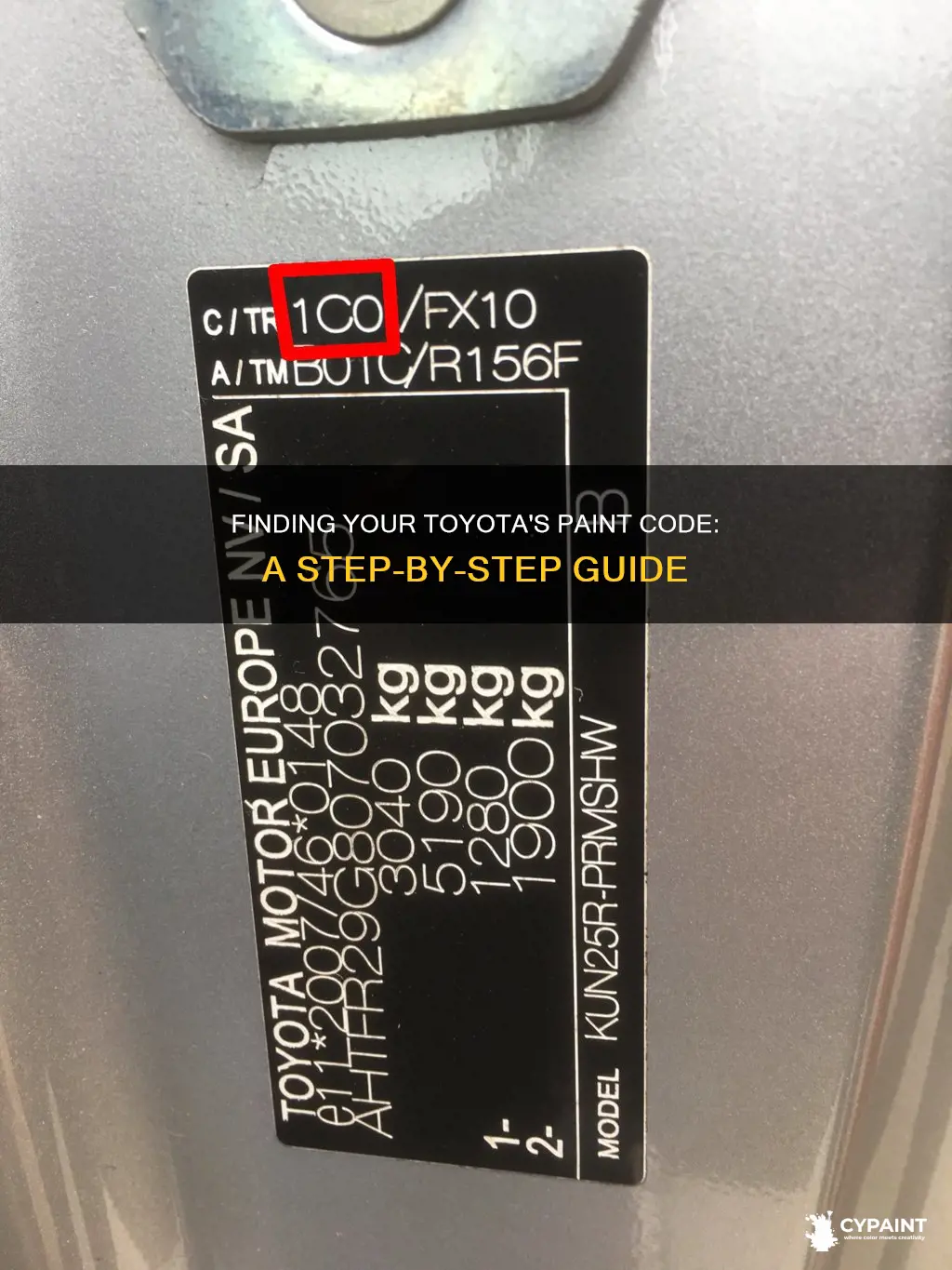 how to find the paint code on a toyota
