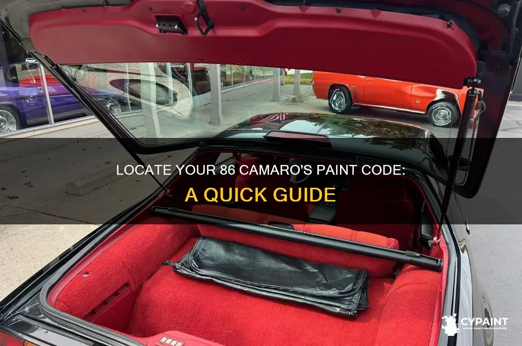 how to find the paint code on an 86 camaro