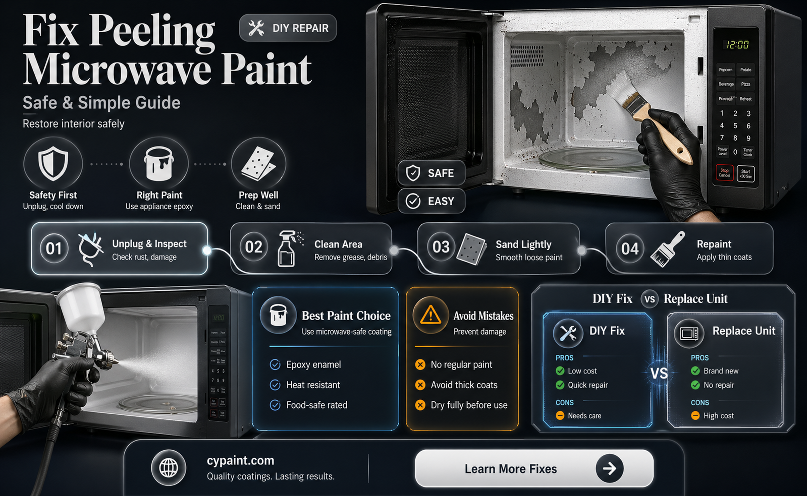 can i fix a microwave thats loosing paint inside