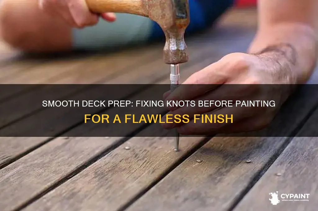 how to fix knots in deck before painting