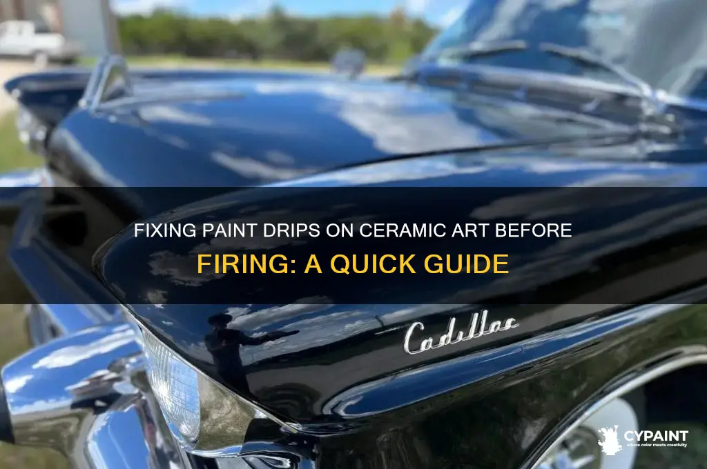 how to fix paint drips on ceramic painting before firing