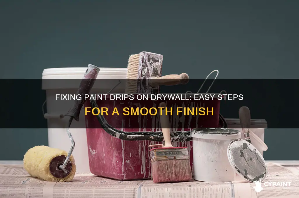 how to fix paint drips on drywall