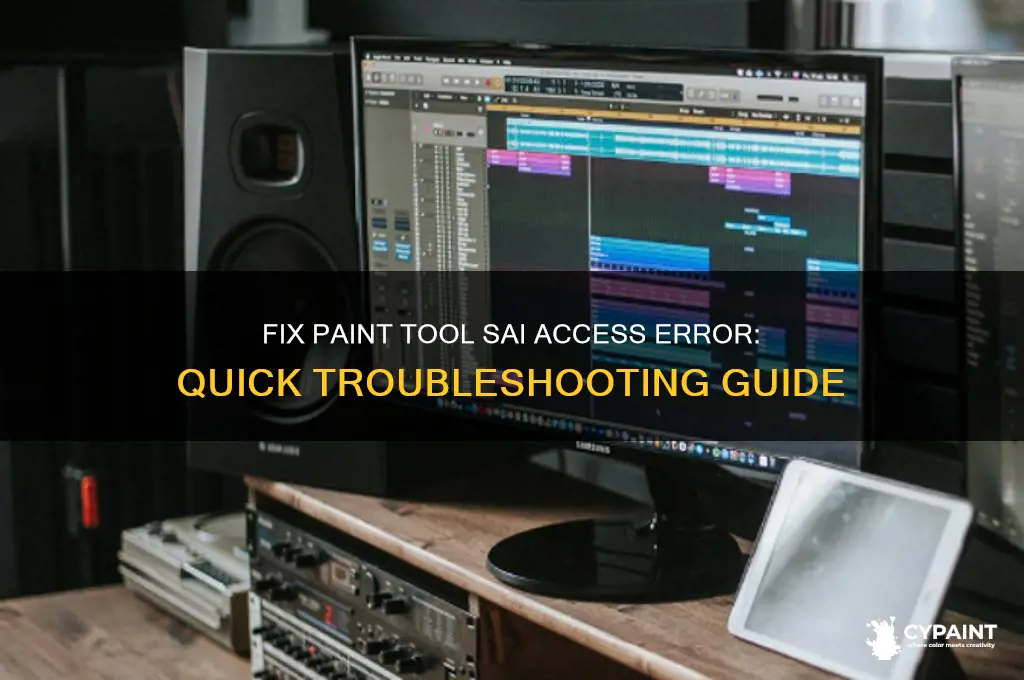 how to fix paint tool sai access error