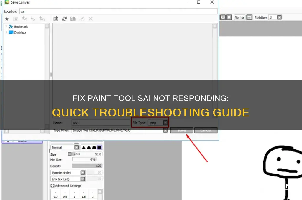 how to fix paint tool sai not responding
