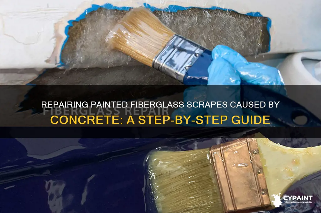 how to fix scrapes on my painted fiberglass from concrete