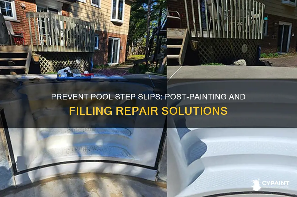 how to fix slippery pool steps after painting and filling