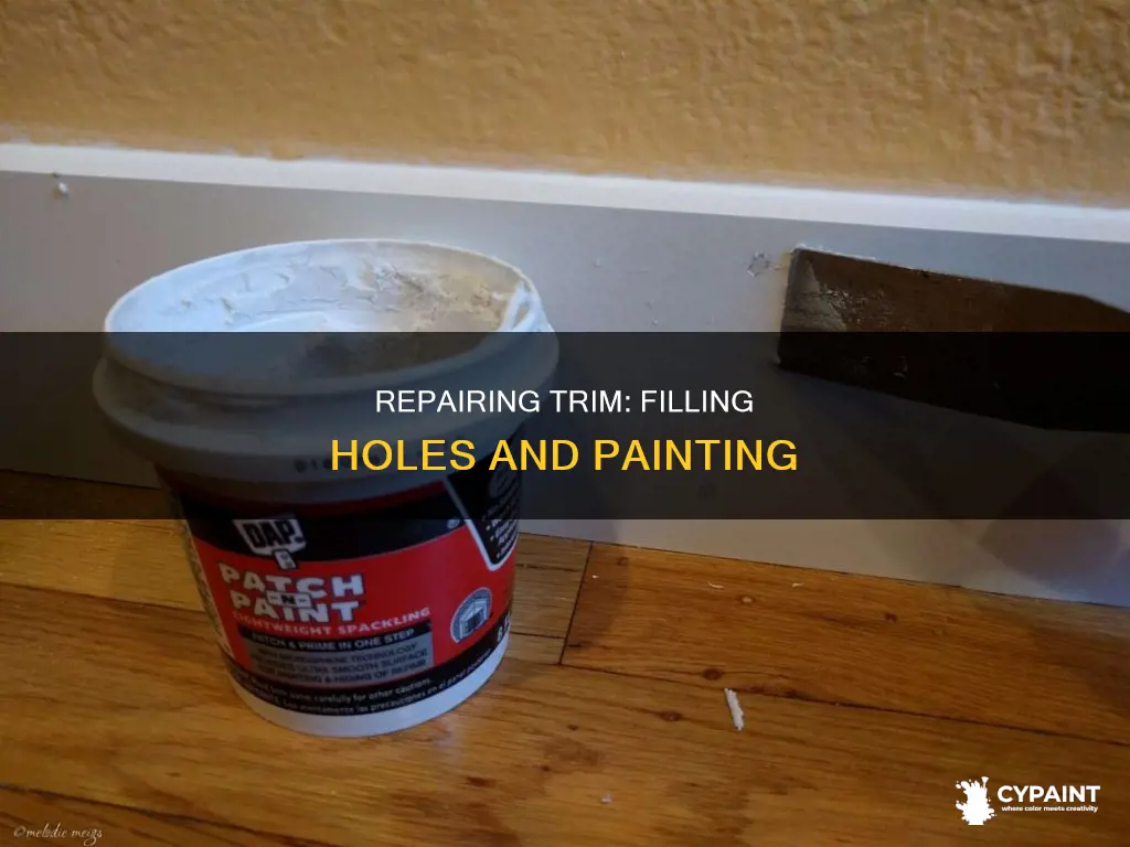 how to fix trim that has holes and paint