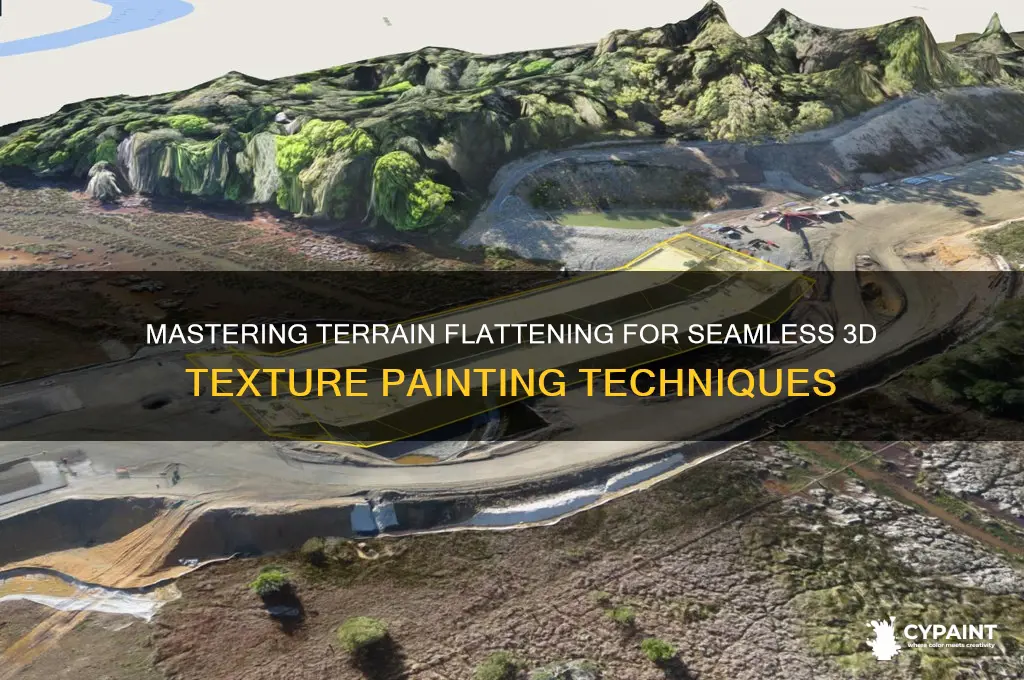 how to flatten a 3d terrain to texture paint it