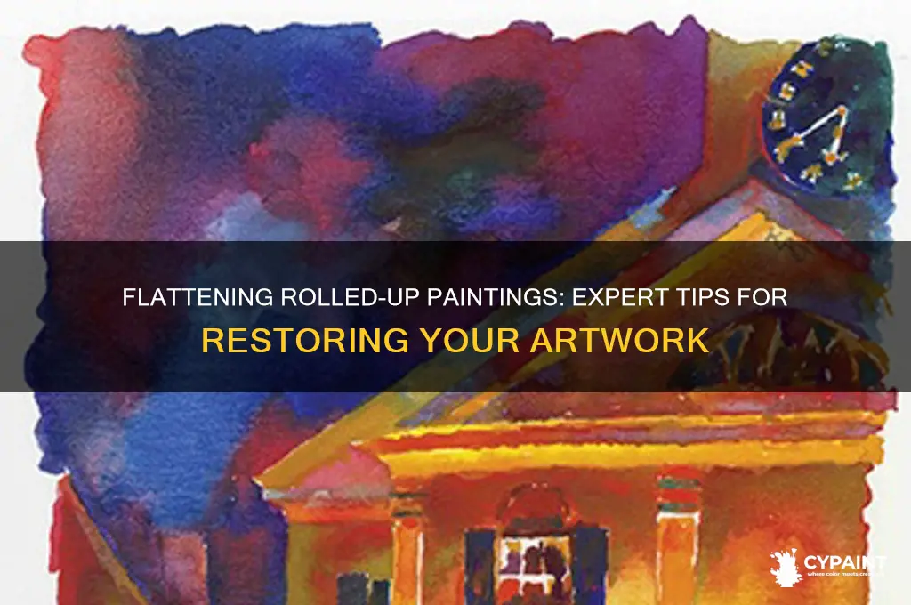 how to flatten a rolled up painting