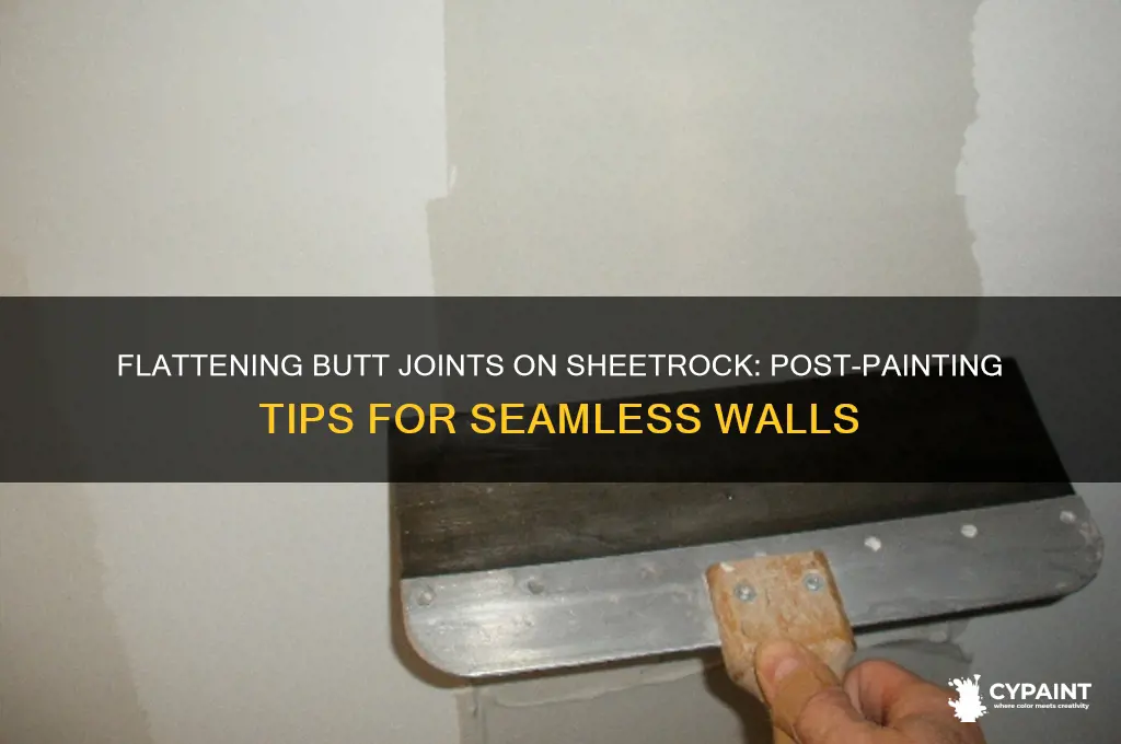 how to flatten butt joint on sheet rock after painting