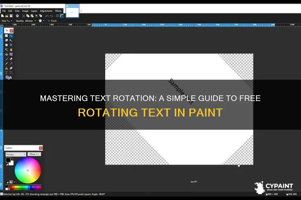 how to free rotate text in paint