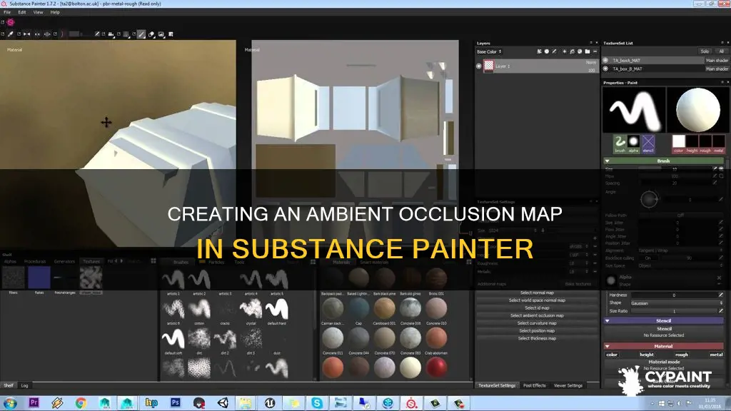 how to generate ambient occlusion map in substance painter