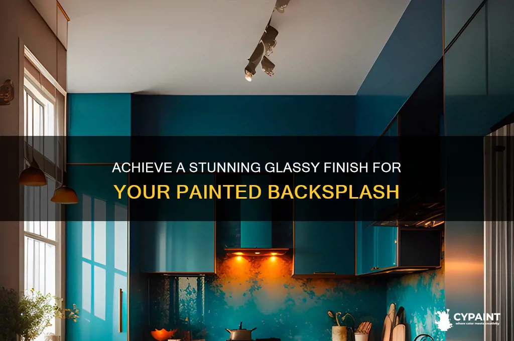 how to give a glassy look to your painted backsplash
