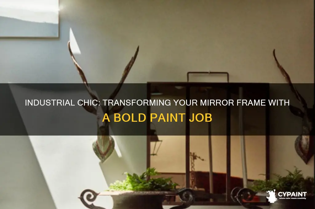 how to give a mirror frame an industrial paint job