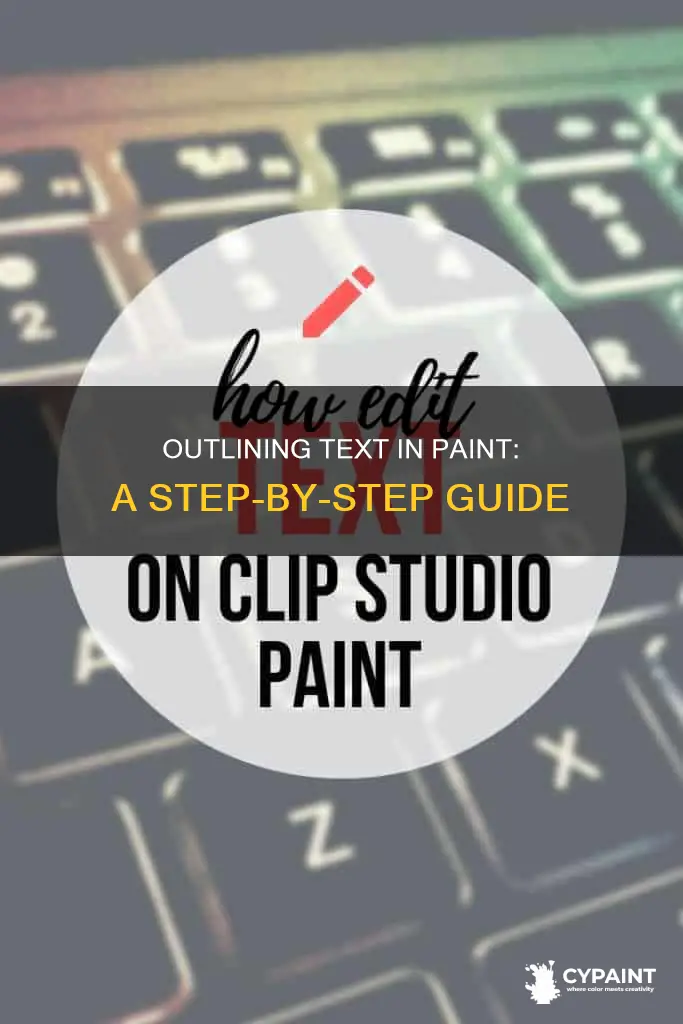 how to give an outline to text in paint