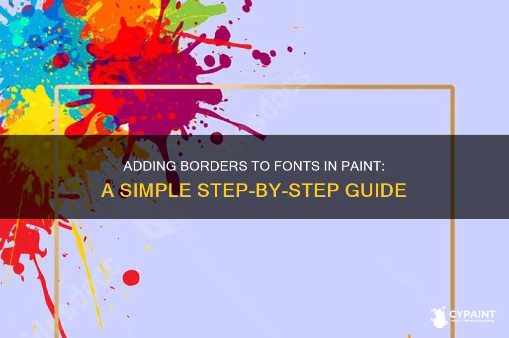 how to give fonts borders in paint
