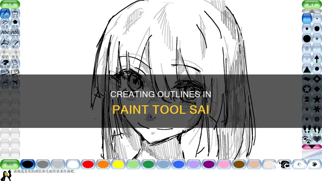 how to giveyour drawing an outline paint tool sai