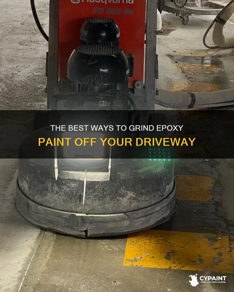 how to grind epoxy paint off of a driveway