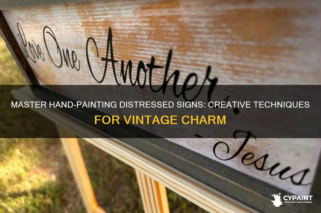 how to hand paint a distressed sign