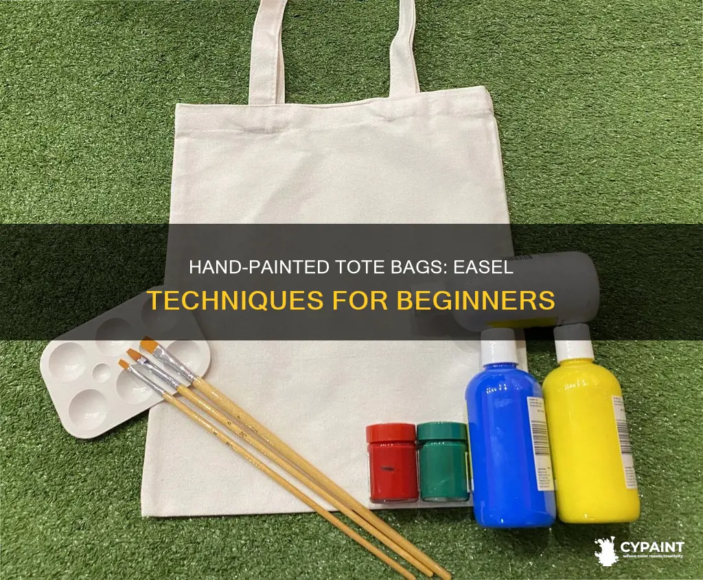 how to hand paint tote bags on an easel