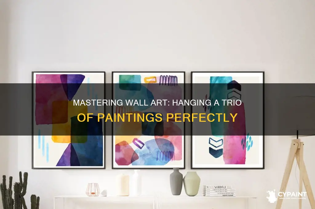 how to hang a grouping of three paintings